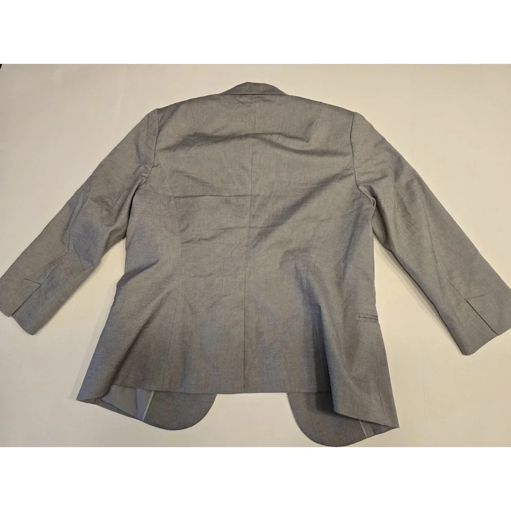 BANANA REPUBLIC Womens Gray One‎ Button Blazer Size 8 Shoulder Pads